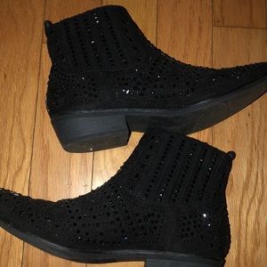 Black Crystal Sparkle Booties